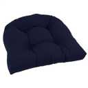 Blazing Needles Twill Rounded Back Chair Cushion, 19" x 19", Navy