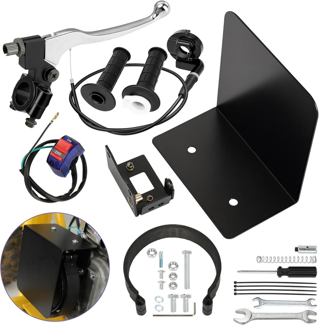 Centrifugal Mini Bike Clutch Brake Replacement for Predator 212 224cc 196cc GX200 Coleman BT200X CT200U CT200U-EX KT196 Baja Warrior MB200 Parts 4" Go Kart Brake Band Mounting Bracket Kit (Black)