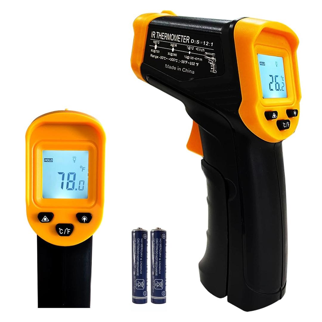 Digital Infrared Thermometer Gun for cooking,BBQ,Pizza oven,Ir Thermometer with Backlight,-58~932(-50~500) Handheld Non Contact Heat Laser Temperature Gun (Not for Human)