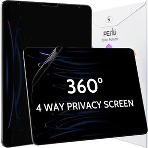 Peslv 360 Privacy Screen for iPad Air 5th/4th Gen & iPad Pro 11 (2018-2022), Anti Glare Blue Light Spy Filter Private Cover, High Sensitive Bubble-Free Easy Install Black Security Protector