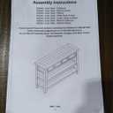 Martin Svensson Home Solid Wood Sofa Console Table, Cream White with Brown Top