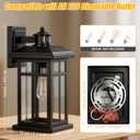 Brilvibera 2-Pack 16" Large Black Outdoor Wall Light