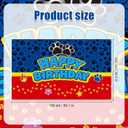 2 x Dog Paw Birthday Backdrop, 59.1x39.4in Cartoon Dog Themed Backdrop for Boys Girls Party Decorations Baby Shower Photo Banner Props