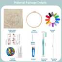 Punch Needle Kits Poodle Dog and Flowers Embroidery Starter Set with Hoop Easy for Beginners DIY Stress Relief Handmade Craft Hobby and Home Decor 20x20cm-6
