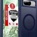 LeYi for Pixel-8 Case: Compatible for Google Pixel 8 Case [Mag-Safe Fit] with Screen Protector, Frosted Translucent Soft-Touch Skin & Full Body Protection Funda para Pixel 8, Royal Blue (Pixel 8 (6.2 inch))