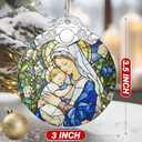 Christian Religious Virgin Mary Ornament  Christmas Decoration & Christmas Ornament; Stained Glass Holiday Decoration (Holiday Present, Bauble Present, Gift Idea, Gift Exchange) | Heirloom Keepsakes