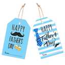 2 x 50Pcs Gift Tags for Father Gift - 2.1"x3.5" Happy Father's Day Tags with String - Mustache & Tie Thank You Cards Tag Hanging Paper Gift Tag for Present Party Favor Wrapping - A04, (Mix)