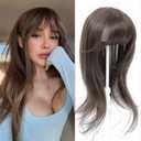 Hair Topper 18 inch Toppers Hair pieces for Women with Thinning hair 4"5" Comfortable Base Hairtopper Clip in Bangs