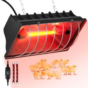 Heat Lamp for Chickens Chicks, Chicken Coop Heater with Adjustable Temp Hanging Height for Winter
