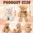 HyDren 2 Pack Bear Stuffed Animals 18 Inch Cuddly Stuffed Bear Plushies with Bow for Birthday Gifts Baby Shower Decors Valentines Party Decors(Beige, Light Brown)