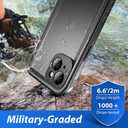 SPORTLINK for iPhone 14 Plus Waterproof Case - Shockproof Dustproof Phone Case with Screen Protector, Full Body Protective Case for iPhone Plus 6.7'' Black