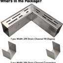 Pool Deck Drain Channel 90 Degree Angle with 2 Connectors for 2" Wide SXSJMY Pool Drains/Mini Water Drainage Channel/Non Deep Patio Drain