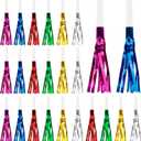 Gold Noise Makers Christmas Gifts Party Blowers 24 PCS Noise Maker Party Blowers Party Horns Birthday Blowers Whistles Gold Party Favor for Kids Children Birthday Sporting Events Party New Year (Colors)