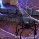 JOYIN 3 Pcs Halloween Spiders Outdoor Decoration, Halloween Decor Outside, 5 Ft Large Hairy Giant Multi Color Spider Set for Yard Lawn Porch Decor Indoor Haunted House Scary Prop (Black, Brown, Gray)