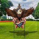 Amyhill 4th of July Outdoor Decor Patriotic Eagle Metal Garden Stakes 250th Anniversary 1976-2026 Decorative Red White Blue Yard Signs with Stakes for Independence Day America Garden Lawn Decorations