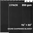 2 Pack Large Sound Dampening Blankets - 96" x 80" Heavy Duty 850GSM Acoustic Sound Blankets for Studio, Noise Reduction in Rooms, Home Theaters | Grommets for Easy Hanging, Light Blocking