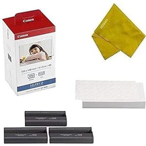 Canon KP-108IN 3 Color Ink Cassette and 108 Sheets 4 x 6 Paper Glossy for SELPHY CP1300, CP1200, CP910, CP900, CP760, CP770, CP780 CP800. Bonus: Quality Photo Microfiber Cloth