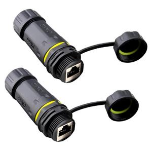 10Gbps Cat7 Waterproof RJ45 Coupler, IP68 Waterproof Ethernet Connector ShieldedFemale to Female Coupler Outdoor for Starlink/Cat5/Cat6/Cat6A/Cat7/Cat8 Ethernet Cable 2 PCS