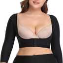 woahee Women's Arm Shaper Plus Size Arm Faja Compression Sleeve Garment Post Surgical Arm Shapewear (Black, S)