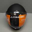 TRIANGLE Full Face Motorcycle Helmets, Off-Road Motocross Helmet for Men & Women, Dual Visor with Internal Tinted Sunshield, Open Face 3/4 Adult Racing Helmet DOT Approved (Black, XL)