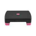Fitvids 18" Aerobic Step Platform, Workout Stepper with Adjustable 2 Stackable Risers 3" 5.5" for Home Gym Small Space, Exercise Step, Pink/Black 