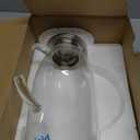 Purefold 100 Ounces Large Glass Pitcher with Lid, Hot/Cold Water Pitcher with Handle, Juice and Iced Tea Beverage Carafe