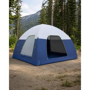 CORANI 14.1'x6.5'x9' Inflatable Tents for Camping, Portable 6/8/10 Person Blow Up Air Tent, Waterproof Windproof Easy Setup Large Family Tent with 2 Doors, 6 Windows, Mosquito Screen, 10 person 11.48x11.48×7.87ft