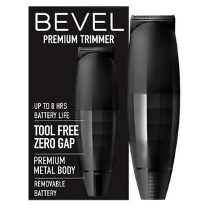 Bevel Beard Trimmer for Men - Black Edition Cordless Trimmer, 8 Hour Rechargeable Battery Life, Tool-Free Adjustable Zero-Gapped Blade, Barber Supplies, Mustache Trimmer