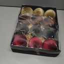 12 Pcs Velvet Christmas Ornaments Set - Burgundy Green Coffee Brown Large Shatterproof Christmas Tree Decorations, 3.15 Inch Multicolor Velvet Balls for Xmas Tree, Home, and Party Decor