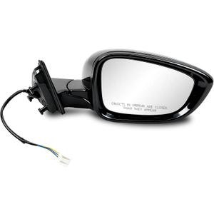 Passenger Side Mirror Assembly Compatible with Honda Accord 2023-2026 Non-heated Power Adjustable Glass Black (3Pin Right)