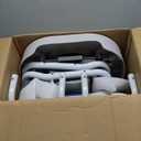 Lumizone Portable Toilet Chair for Elderly Adjustable Bedside Commode with Armrests & Sliding Bucket 5-Level Height Odor-Proof Double Lid Non-Slip Feet Supports 220 lbs, Lightweight for Home/Travel