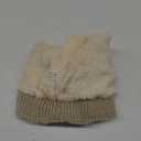 Alepo Knit Cap Beanie Cap Cream Cable Pom Pom OS Lined Winter Warm Stretch Beige 4-5Y