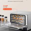 VEVOR Commercial Convection Oven, 21L/19Qt, Quarter-Size Conventional Oven Countertop, 1440W 3-Tier Toaster w/Front Glass Door, Electric Baking Oven w/Trays Wire Racks Clip Gloves, 120V