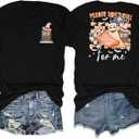 Halloween Party Shirt Woman Magical Halloween Shirts Boo Tshirt Pumpkin Print Tees Casual Vacation Short Sleeve Tops (Black, XXL)