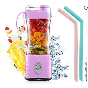 Vaeqozva Portable Blender USB Rechargeable Personal Mixer Fruit Mini Blender for Smoothie, Fruit Juice, Protein Shake, Milk Shakes Blue