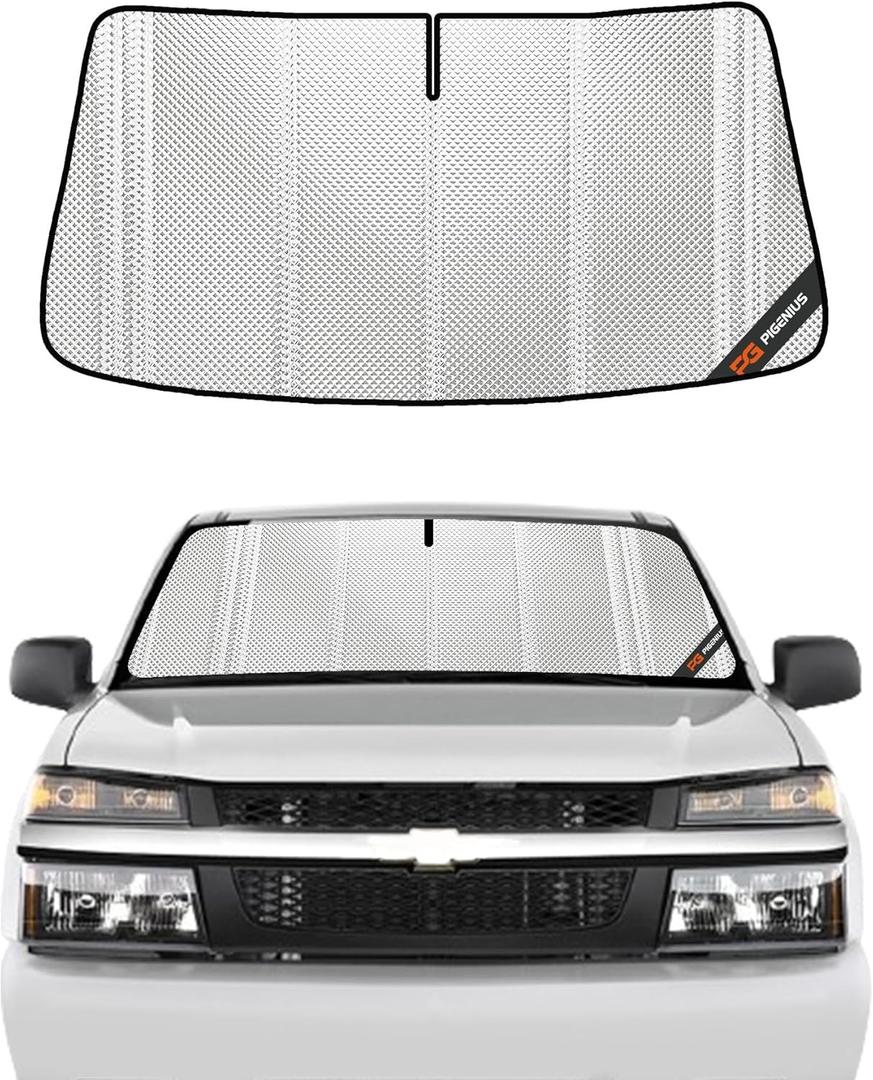 Pigenius Windshield Sun Shade for Chevrolet Corvette C6 2009-2013. Full Coverage Rearview Mirror Shade for Ultimate Protection