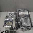 Furologee Console Table with Charging Station & 3 Fabric Drawers, 38'' Entryway Table with Storage Shelves and LED Light for Entry Way, Industrial Display Shelf for Hallway, Foyer, Rustic Brown