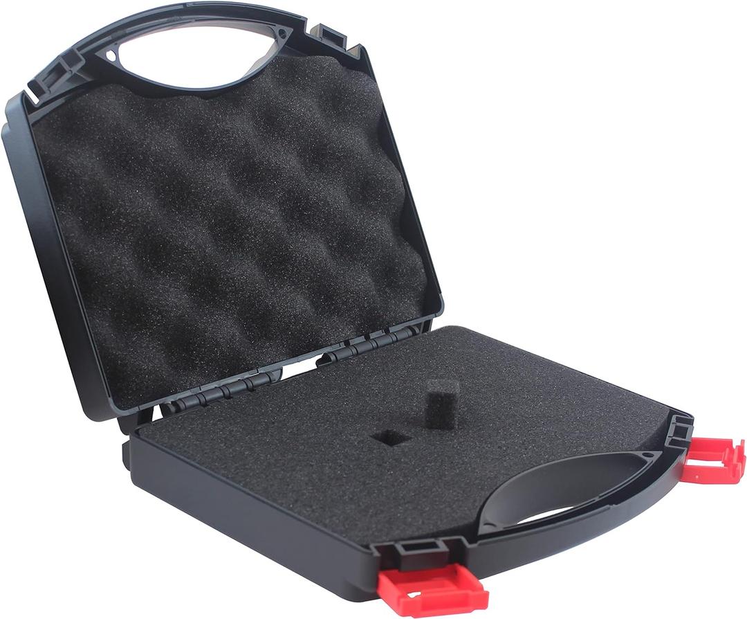 Small Hard Carrying Case with Pluck Foam Interior for Pistol, GoPro, Camera, and More - Outer Size 9 x 7.7 x 2.2 Inches, Black