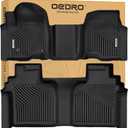 OEDRO Floor Mats Fit for 2019-2026 Chevrolet Silverado GMC Sierra 1500 & 2020-2026 2500HD 3500HD Crew Cab Bench Seat, All-Weather Protection Floor Liners, TPE Material Car Mats, Black