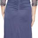 Alex Evenings Women's Long A-line Mother of The Bride Dress with Illusion Neck and Sleeves, Violet, 12P