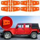 8PCS Jeep Wrangler JK JKU Hinge Covers - Trim Accessories for 2007-2018 Sport Rubicon Sahara X Unlimited 2-Door & 4-Door (Orange)