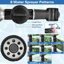 Garden Hose Nozzle, High Pressure Hose Spray Nozzle 8 Way Spray Pattern One-Touch Sprayer for Watering Plants, Lawn, Patio, Car Wash, CleaningShowering Pet