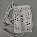 JouleLoom 6 FT Flat Plug Surge Protector Power Strip,11 Multiple AC Outlets with 6 USB Ports (2 USB C), 6 Feet Extension Cord, 1250W/10A, One Touch Switch Button, 17 in 1 Compact powerstrip-White