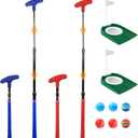 Adjustable Golf Putter, Mini Golf Set - 2 Golf Clubs with 6 Balls & 2 Cup with Flag, Two-Way Putter for Right & Left Handed, Battle Golf for All Heights & Beginners, Indoor & Backyard Mini Golf