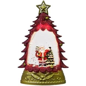 MerryPulse Christmas Snow Globe, Glitter Lighted Mini Christmas Tree Tabletop Decor-Santa Claus