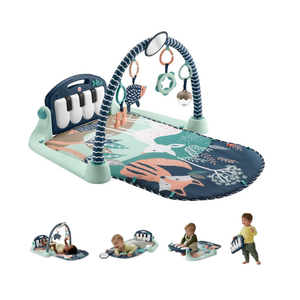 Fisher-Price Baby Playmat Kick & Play Piano Gym with Musical and Sensory Toys for Newborn to Toddler, Navy Fawn