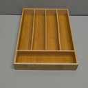 Silverware Organizer Kitchen Drawer Organizer Utensil Organizer Bamboo Silverware Holder Cutlery Organizer in Drawer Flatware Organizer Tray(5 slots, Natural