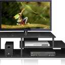 Furinno Econ Low Rise TV Stand, Black/Black, 14.6"D x 48.7"W x 15"H