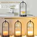 GyroVu Candle Warmer Lamp with Timer, 3-Level Dimmable Candle Lamps Vintage Glass Shade, Candle Warmer Light Wax Melt Warmer for Scented Wax, Black Warmer Lamp for Women Home Decor (2 Bulbs Included)