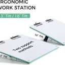 Large A3 Writing Easel Desk Adjustable Dry Erase, Keyboard Stand for Desk, Learning Portable Clipboard Magnetic, White Board Dry Erase Wall Hangable, Slant 18/13 for Teachers & Students, Mint Frame